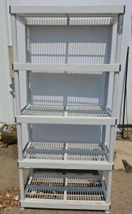 5-Tier Plastic Utility Shelving Rack, 6' tall with Ventilated Shelves, White, Freestanding