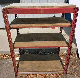 Industrial Metal Shelving Unit, 4 Shelves, ~4ft Tall