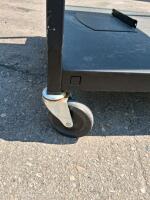 3-Shelf Black AV Utility Cart, 24"x18" Shelves, 34" Tall, 4" Locking Casters, Cable Grommets - 6