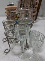 Large Mixed Lot Home Decor: Step Ladder, Maison For&ecirc;t Planter, Owl Figure, Glassware, Baskets - 9