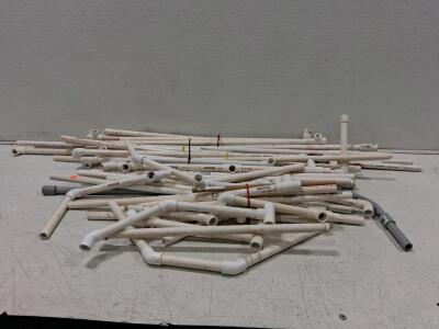 Assorted PVC Pipe & Fittings Lot 1/2"-1" 90&deg; Elbows, Tees, Pipe Sections Approx. 30+ Pieces