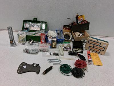Vintage Automotive Tool & Accessory Lot: 1950s&ndash;70s Johnson & Johnson First Aid, Flashlight, Knife