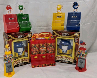 M&M&rsquo;s and Starburst Candy Dispenser Collection &ndash; Nutcracker Holiday, Sports, Triple Jellybean