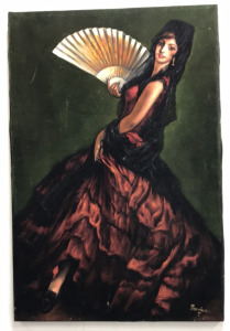 Vintage Flamenco Velvet Painting