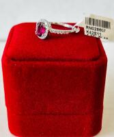 Platinum Ruby & Diamond Ring, 1.06 ct Oval Ruby, 0.36 ct Diamonds, Certificate K42E11-EA14142, Appraised - 3