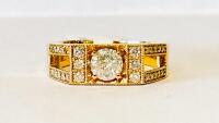 14K Yellow Gold Ring 1.47CTW, 1.06Ct Center Diamond, H/I1, GGA Appraisal #GGA063848 RN033559 (Please Inspect In Person) Size 10 - 2