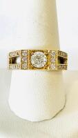 14K Yellow Gold Ring 1.47CTW, 1.06Ct Center Diamond, H/I1, GGA Appraisal #GGA063848 RN033559 (Please Inspect In Person) Size 10 - 4