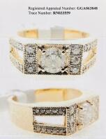 14K Yellow Gold Ring 1.47CTW, 1.06Ct Center Diamond, H/I1, GGA Appraisal #GGA063848 RN033559 (Please Inspect In Person) Size 10 - 11