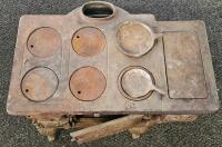 Antique "BABY" Cast Iron Toy Stove with Accessories, Circa 1880-1920, 13" x 13" x 15.5" - 3