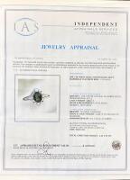 14K White Gold Lady's Ring, 0.84Ct Tsavorite, 0.49Ct Diamonds, RN035436, Appraised $3,870 (Please Inspect In Person) Size 6.5 - 7
