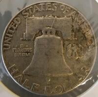 1963 Franklin Half Dollar, 90% Silver, Circulated Condition - 3