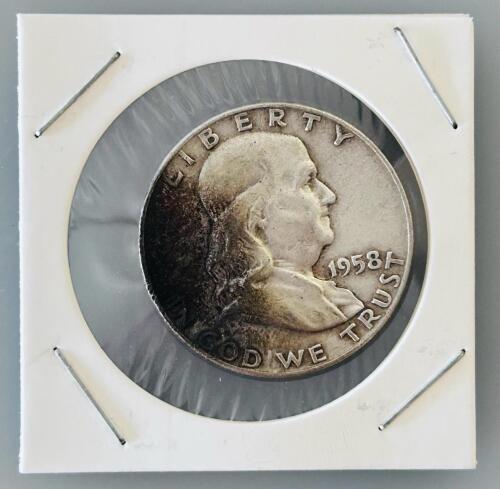 1958-D Franklin Half Dollar, 90% Silver, Circulated Condition