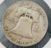 1958-D Franklin Half Dollar, 90% Silver, Circulated Condition - 3