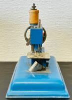 Kay an EE Sew Master Toy Sewing Machine, Circa 1950s, Hand-Crank, Blue Metal Body (7"x4"x5") - 3