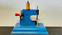 Kay an EE Sew Master Toy Sewing Machine, Circa 1950s, Hand-Crank, Blue Metal Body (7"x4"x5") - 4