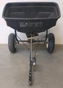 Craftsman Tow-Behind Broadcast Spreader, 85 lb Capacity, 4-8 ft Spread Width, 10 in Pneumatic Tires