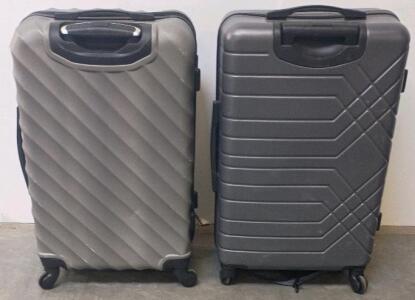 (2) TPRC & Viggio Hard-Shell Spinner Suitcases, Set of 2, Checked, Grey