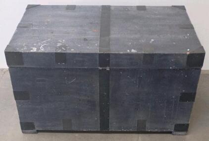 Large Heavy-Duty Equipment Storage Trunk, Black, Reinforced Corners,