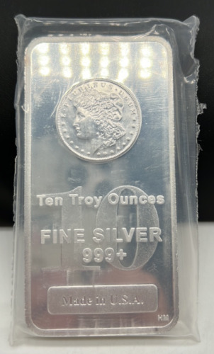 (1) Bar Ten Troy Ounces Fine Silver 999+
