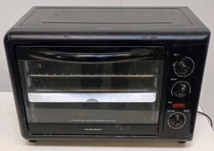 Hamilton Beach Toaster Oven, Model 31127D Est., Black, 1200W, 0.75 Cu Ft, Timer