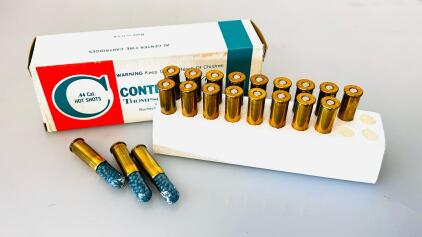 Thompson/Center Contender .44 Cal Hot Shot Cartridges, Box of 20, Blue Tip Shot Capsule Ammo