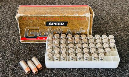 Speer Gold Dot .40 S&W 180 GR GDHP Ammo, 50 Rounds, Nickel Plated, Lot 53962