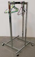 Chrome Rolling Commercial Garment Rack, 24"x24"x65", Steel Frame,