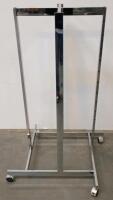 Chrome Rolling Commercial Garment Rack, 24"x24"x65", Steel Frame, - 3