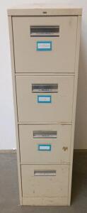Four-Drawer Steel Vertical Filing Cabinet, Beige,