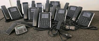 11 Polycom VVX 400 Series & Yealink T46G IP Phones + SoundStation IP 6000 HD Voice PoE Bundle