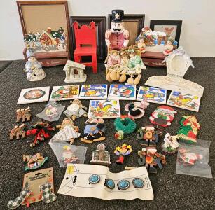 Vintage Christmas Decor - 36+ Pieces, Ornaments, Figurines, Turquoise, 1970s-90s