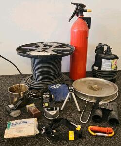 Belden 1530A RG6 Coaxial Cable, 1,000 Ft, 18 AWG BCCS, 90% Aluminum Braid Shield, Binoculars, Air Pump (Tested, Works), Fire Extinguisher (1981), And More