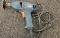 Black & Decker 3/8" Hog Corded Drill, 4.0A, 0-1350 RPM, Keyed Chuck, Variable Speed (Tested, Works), VHS Player (Tested, Works), Pop Solo Microphone, Two Phone Mounts, And More - 4