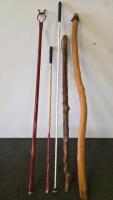 Assorted Walking Sticks, USN Navy Cane, Red Grabber Tool, White Mobility Cane (FL-13)