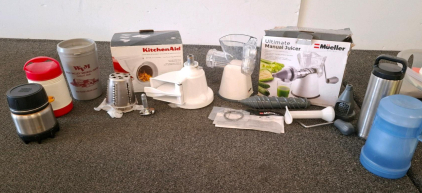 KitchenAid Slicer/Shredder Attachment, (unable to test shredder without a kitchen aid. Mueller Juicer, Thermos/Aladdin/Yeti Drinkware