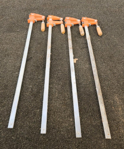 Set Of 4 Heavy-Duty 36" Bar Clamps With Wooden Handles (OT)