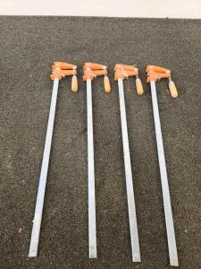 Pony Jorgensen 3701 & 3703 Heavy-Duty Bar Clamps, 36" & 24", Set Of 4, Steel Bar, Wood Handles (OT)