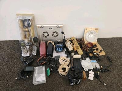 Vintage Corded, Panasonic Cordless Phones, Networking Cables, Power Strips, And Accessories