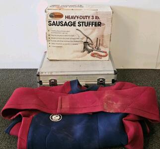 Cabela's Heavy-Duty 3 lb. Sausage Stuffer, New Wave Full Wetsuit, Aluminum Hard Case Bundle