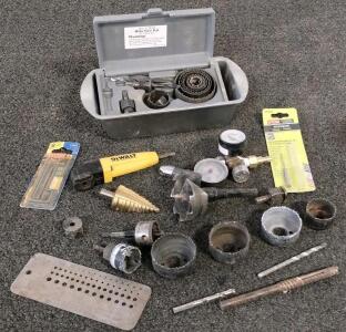 Hole Saw & Drill Bits With Case, Ryobi, DeWalt, Step Bit, 11-Piece Hole Saw Kit #38425