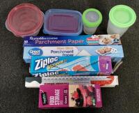 Assorted Kitchen Storage Containers, Food Prep Tools, Wraps, Pie Shields, Colanders, 50+ pcs - 4