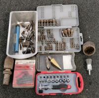 Mixed Milwaukee, Carbide & Specialty Drill Bit & Driver Set With Cases, Step Bits & Accessories