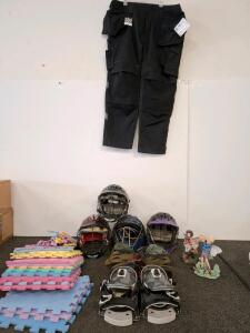 Mascot Work Trousers EU 62, 2 Pairs Snowboard Bindings, 4 Helmets, Mats, Fairy Figurines