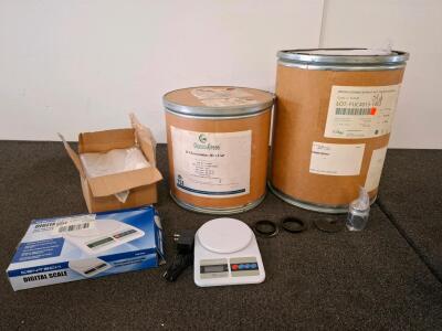 Cen-Tech Digital Scale Q054, 11 lb/5000g Capacity, AC Adapter, Tare/Cal, LCD Display, Two Grain Barrels (Shelf C)