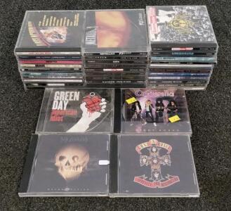 Classic Rock & Metal CD Collection: Metallica, Green Day, Guns N' Roses, 30 Albums, Jewel Cases