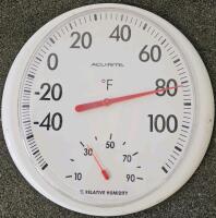 Outdoor Tool Lot: Ortho Sprayer, AcuRite Thermometer, Metal Racks, Iron Sundial, Adapter - 5
