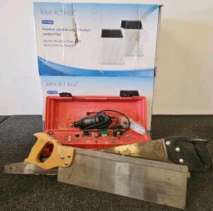 Craftsman Rotary Tool Kit (Tested, Works), Stanley 26&rdquo; Handsaw, Reinlichkeit Blue Pure 211+ Filters (B)