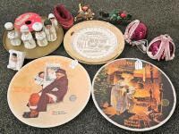 Household Collectibles&ndash; Norman Rockwell Plates, APC SurgeArrest Power Strip (Tested, Works), Mason Jars, Cuddl Duds Fleece Long Sleeve Jacket - 2