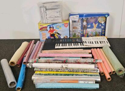 Casio CT-390 ToneBank 49-Key PCM Electronic Keyboard, 210 Tones, 50 Rhythms, 1991 (Unable to Test, does not include power cord), Baby Einstein Deluxe Read and Play Set, Mickey and the Roadster Racers Trike, Appx 38 Seeing Patterns, Appx 34 Assorted Cellop