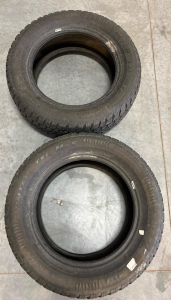 (2) Dunlop Winter L M2 225/60R16 Studdable Winter Tires, W/ 6-Light And 9-Light Dark Bronze Chandeliers With Mottled Glass Shades